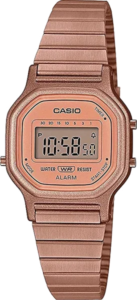 Montre Casio LA-11WR-5AEF femme cadran carré digital or rose