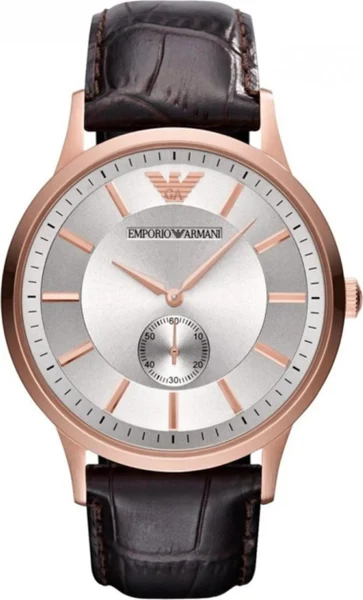 Montre Emporio Armani AR9101 homme cadran argent bracelet cuir