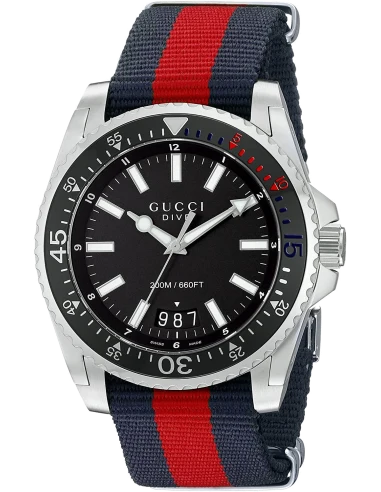 Montre Gucci YA136210 homme cadran noir bracelet nylon