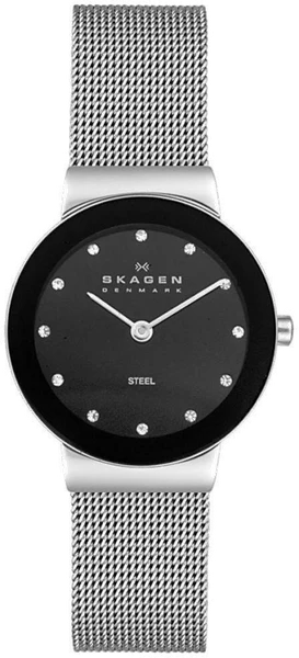 Montre Skagen 358SSSBD au cadran bleu marine soleil, boîtier argent minimaliste, style danois épuré