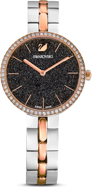 Montre Swarovski 111444 femme cadran noir bracelet acier inoxydable